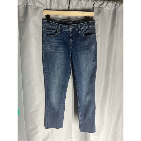 Lucky Brand Denim - Lucky Brand Lolita Skinny Blue Wash Jeans Raw Hem Womens Size 6/28